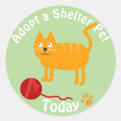 Adoptier einer Unterschlupf Runder Aufkleber (Vorderseite)