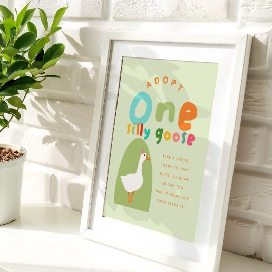 Adoptier eines Albernen Gänse 1. Geburtstag Gefall Poster
