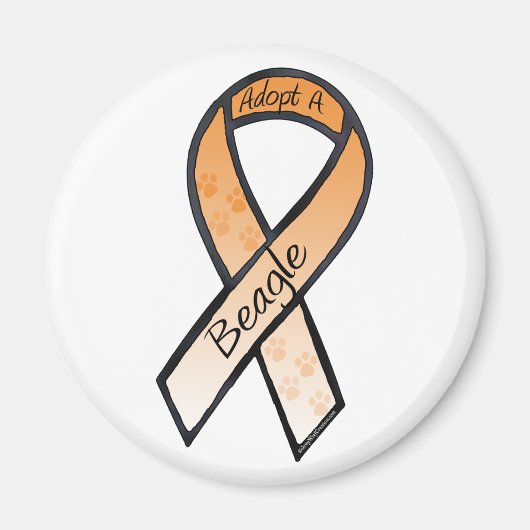 Adoptier eines Beagle Orange Awareness Ribbon Magnet (Vorne)