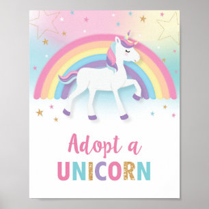Adoptier eines Einhorn-Partien-Spielzeichens Poster