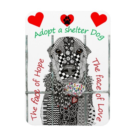 Adoptier eines Helterhundes-Magnet 3"x4" Magnet (Vertikal)