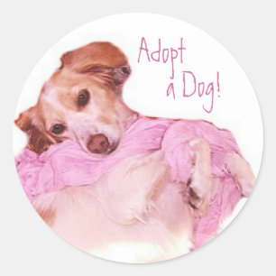 Adoptier eines Hundehebers Runder Aufkleber