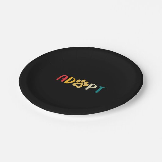 Adoptier eines Hundes oder einer Katze - Rettung e Pappteller (Schrägansicht)