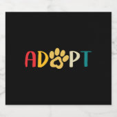 Adoptier eines Hundes oder einer Katze - Rettung e Schaumweinetikett (Einzelnes Label)