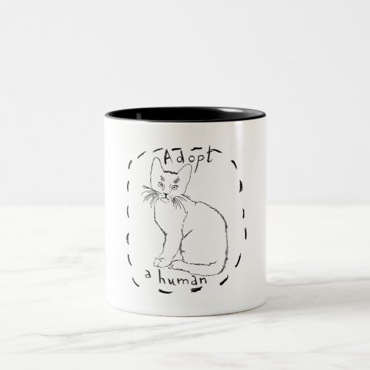 Adoptier eines Menschen Zweifarbige Tasse (Mittel)