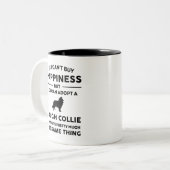 Adoptier eines rauen Collie Happiness Zweifarbige Tasse (Vorderseite Links)