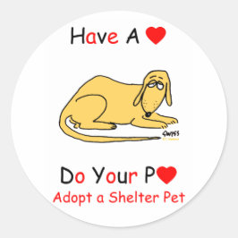 Adoptier eines Tieres Runder Aufkleber
