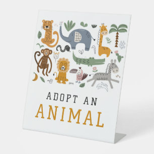 Adoptier eines Tieres Zwei Wildtiere Geburtstag Sa Sockelschild