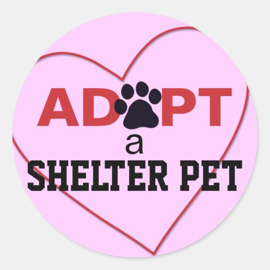 Adoptier eines Unterschlupf Runder Aufkleber (Vorderseite)