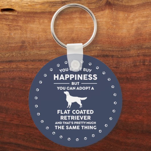 Adoptier flach beschichteter Retriever Glück Schlüsselanhänger (Vorderseite)