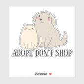 Adoptier Katzenhund nicht kaufen Aufkleber (Blatt)