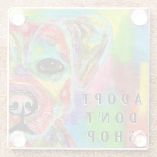 Adoptier keine Hundebewusstsein kaufen Glasuntersetzer (Rückseite)