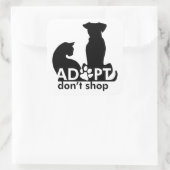 Adoptier keine Katze kaufen Quadratischer Aufkleber (Tasche)