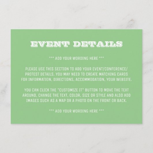 Adoptier Keine Shop-Details Begleitkarte (Rückseite)