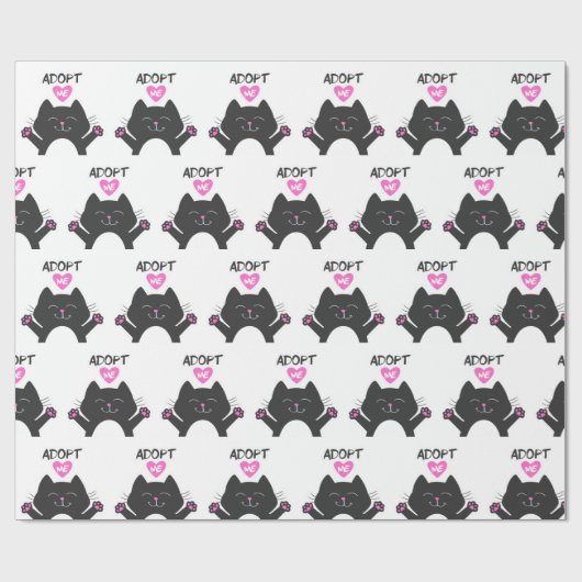 Adoptier mir - Hintergrundfarbe auswählen Geschenkpapier (Flach)