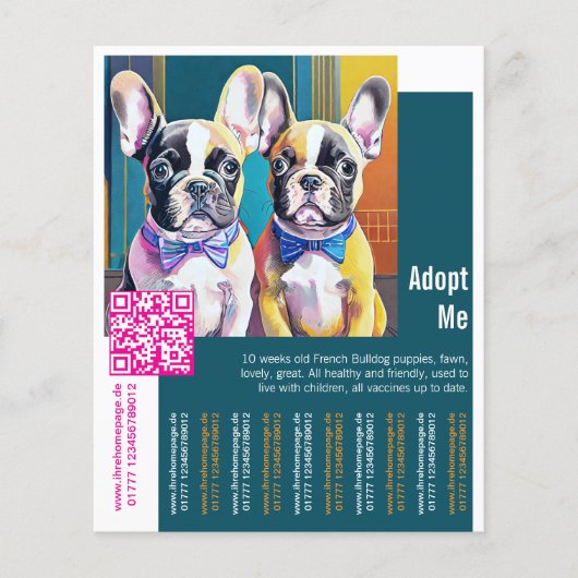 Adoptier mir - Hund Rehoming Flyer (Vorne)