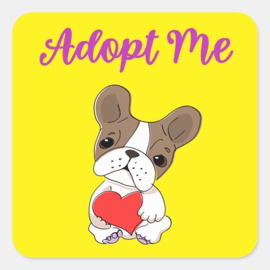 Adoptier mir quadratischer aufkleber (Vorderseite)