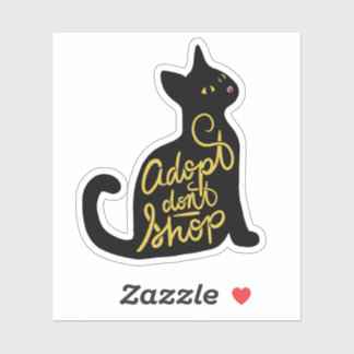 Adoptier nicht Adoption "Schwarze Katze kaufen" Aufkleber