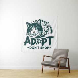 Adoptier nicht einkaufen 1 wandteppich