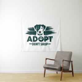 Adoptier nicht einkaufen 2 wandteppich