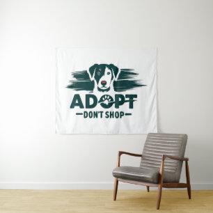 Adoptier nicht einkaufen 2 wandteppich