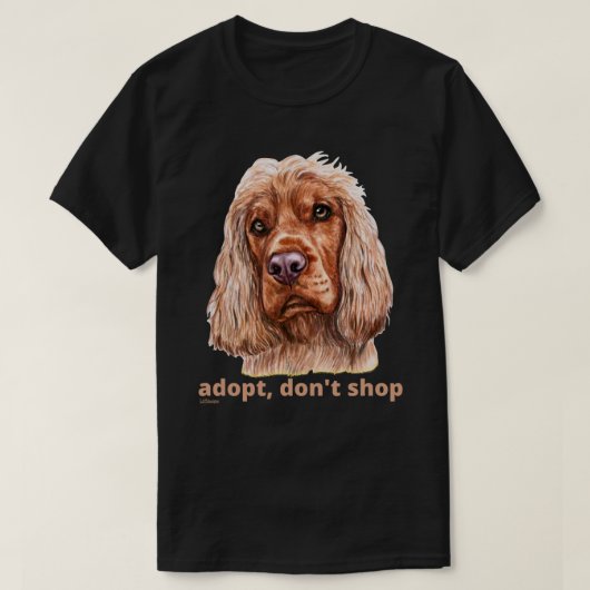ADOPTIER, NICHT EINKAUFEN (Englisch Cocker Spanisc T-Shirt (Design vorne)