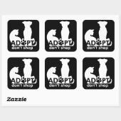 Adoptier nicht kaufen Dog Cat White Quadratischer Aufkleber (Blatt)