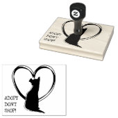 Adoptier nicht kaufen! | Niedlicher Hund im Herzen Gummistempel (Stempel)