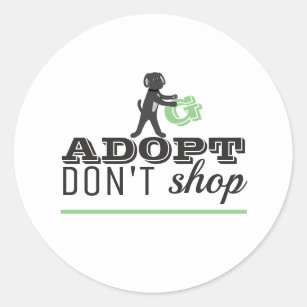 Adoptier nicht kaufen runder aufkleber