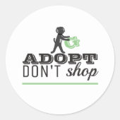 Adoptier nicht kaufen runder aufkleber (Vorderseite)