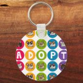 Adoptier Rainbow Frenchie Schlüsselanhänger (Vorderseite)