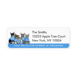 Adoptier Shelter Cats Off-Leash Art™ Blue Tagline