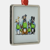 Adoptier Shelter Hunde Grüne T-Shirts denken Adopt Silbernes Ornament (Rechts)