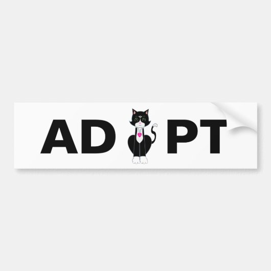 Adoptier Tuxedo Wild Cat Autoaufkleber (Vorne)