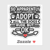 Adoptiere alle Hunde Sarcastic Lustig Aufkleber (Blatt)