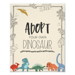 Adoptiere Dein Eigenes Dinosaurier-Geburtstags-Sch Fotodruck