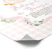 Adoptiere ein Gans Rosa Schleife Gingham Geburtsta Poster (Ecke)