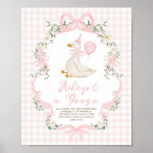 Adoptiere ein Gans Rosa Schleife Gingham Geburtsta Poster (Vorne)