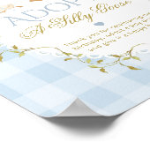 Adoptiere eine alberne Gans Blau Gingham 1. Geburt Poster (Ecke)
