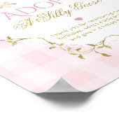 Adoptiere eine alberne Gans Pink Gingham 1. Geburt Poster (Ecke)
