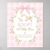 Adoptiere eine alberne Gans Pink Gingham 1. Geburt Poster (Vorne)