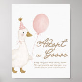Adoptiere eine Gans | Lass uns rosa Mädchen gänseg Poster (Vorne)