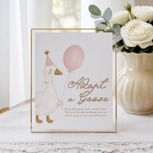 Adoptiere eine Gans Lass uns rosa Mädchen gänseg Poster