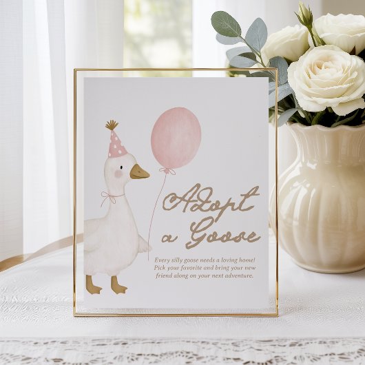 Adoptiere eine Gans | Lass uns rosa Mädchen gänseg Poster