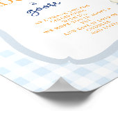 Adoptiere-eine-Gans-Schild Blaues Gingham Jungen E Poster (Ecke)