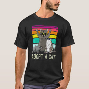 Adoptiere eine Katze in der Box Tier Waschbär Opos T-Shirt