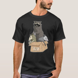 Adoptiere eine Straßenkatze Lustiger Opossum Wasch T-Shirt