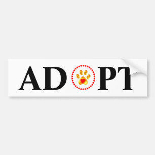 Adoptiere Kalligrafie mit Haustierpfote & Herzen Autoaufkleber