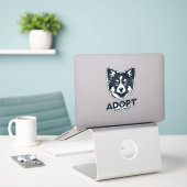 Adoptiere, nicht kaufen 3 aufkleber (Laptop auf Schreibtisch)