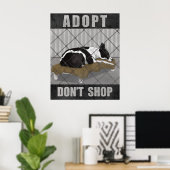 Adoptiere statt zu kaufen poster (Heimbüro)
